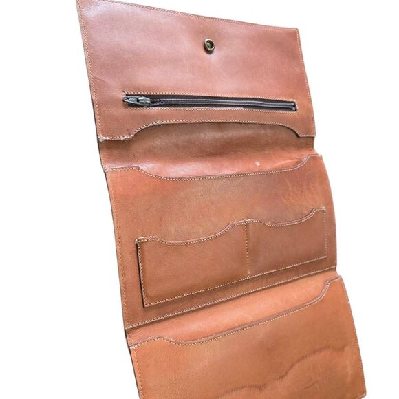Roots Leather Large Wallet Clutch - Picture 3 of 6
